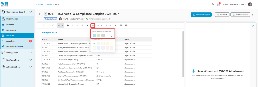 Text mit benutzerdefinierten Farben hervorheben.