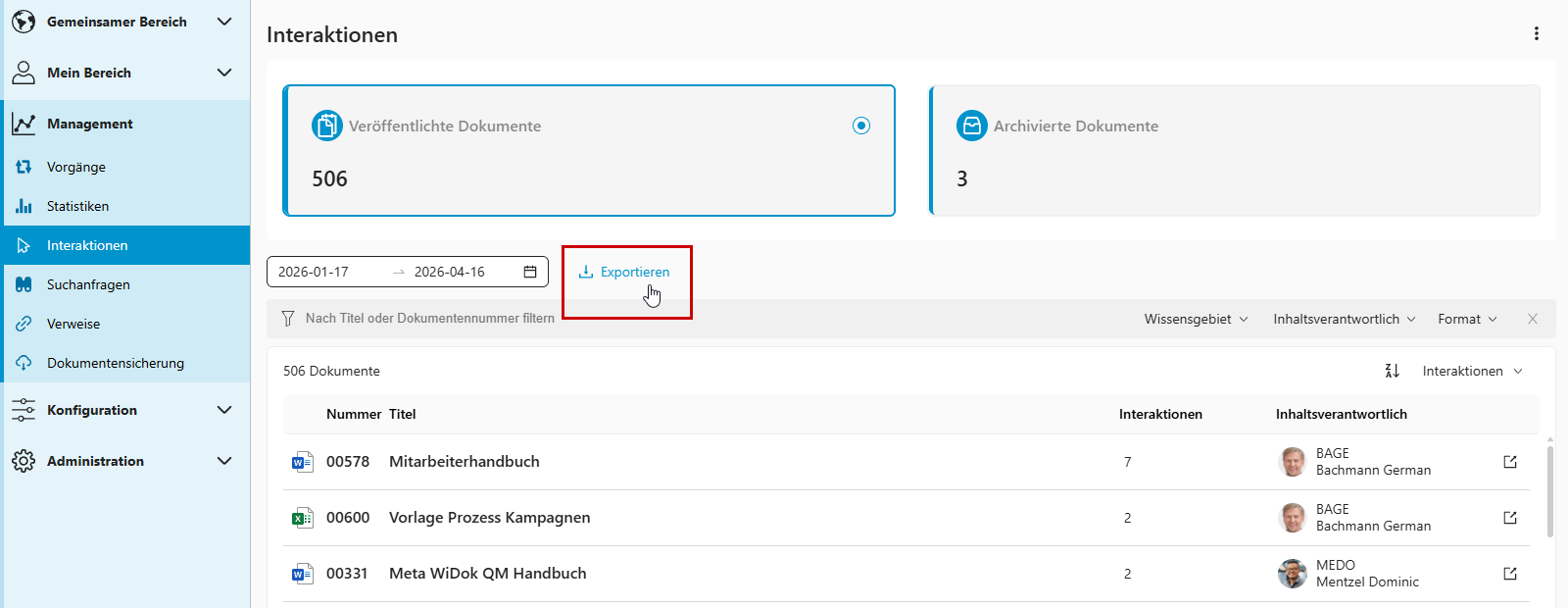releasenotes-26.2-abbildung-9 Zentrale Auswertung von Dokumenteninteraktionen mit Exportfunktion