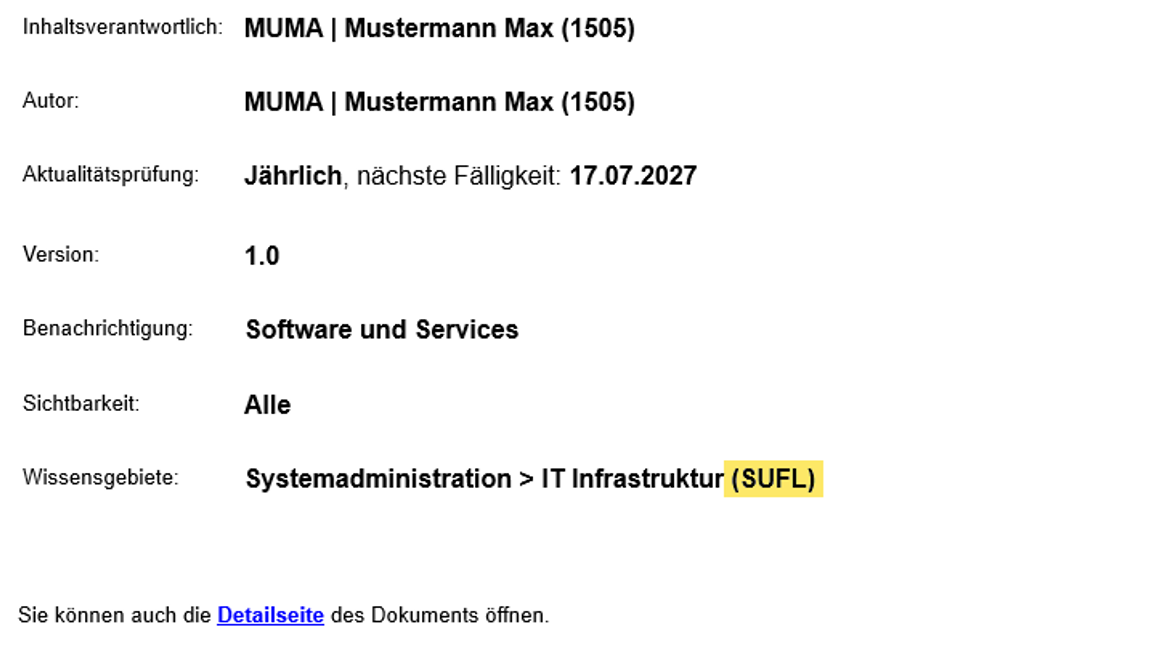 releasenotes-26.3-abbildung-1 E-Mail-Benachrichtigung in WIVIO mit Anzeige des zuständigen Wissensgebietsverantwortlichen (WGV).