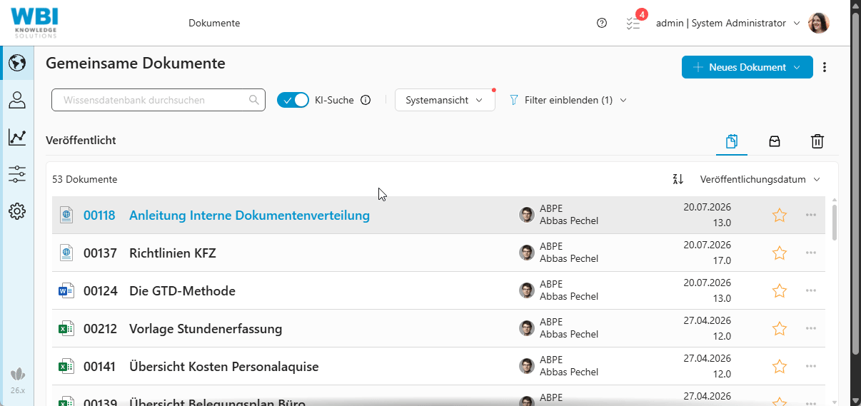 releasenotes-26.3-abbildung-5 Export eines WIVIO Web-Dokuments als PDF aus der Dokumentenübersicht.